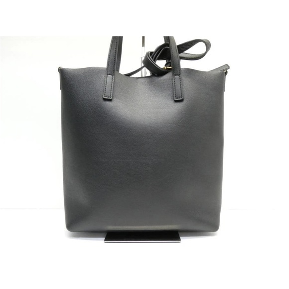 Saint Laurent Black Leather Tote with Gold Accent - Picture 3 of 10